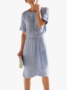 Платье с оборками Pure Collection, светло-голубой