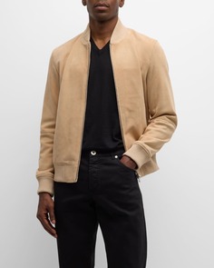 Мужская замшевая куртка-бомбер Neiman Marcus