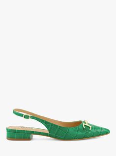 Кожаные туфли-лодочки с ремешком на пятке Dune Hopeful, зеленый