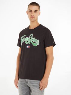 Футболка Tommy Jeans из органического хлопка с логотипом Pop, черная