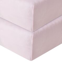 Простыня для кроватки John Lewis Baby GOTS из органического хлопка, упаковка из 2 шт., розовая