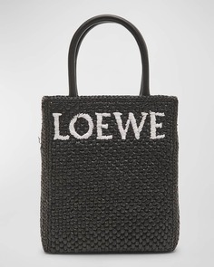 Сумка-тоут North-South из рафии с логотипом Loewe