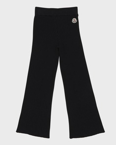 Трикотажные брюки клеш в рубчик для девочки, размер 8–14 Moncler