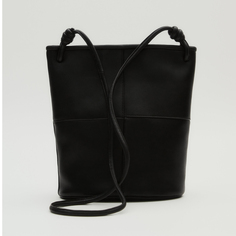 Сумка Massimo Dutti Nappa leather with seam details, черный