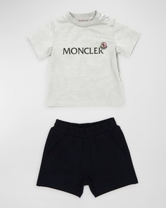Футболка с логотипом и шортами для мальчика, размер 12M-3 Moncler