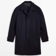 Пальто Massimo Dutti Wool, темно-синий