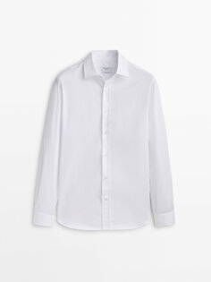 Рубашка Massimo Dutti Studio Relaxed Fit Cotton, белый