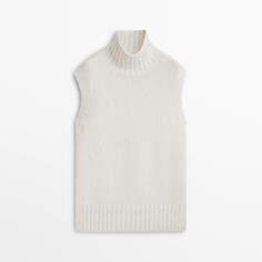 Жилет Massimo Dutti Knit High Neck Limited Edition, кремовый