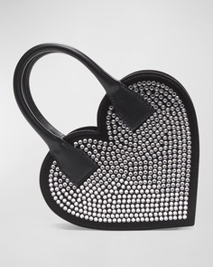 Атласная сумка с ручкой сверху Crystalized Heart MACH &amp; MACH