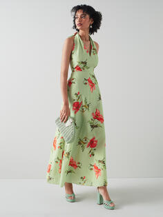 Платье макси с цветочным принтом LKBennett Kristen, зеленое L.K.Bennett