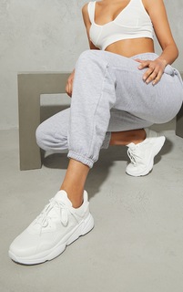 PrettyLittleThing Белые кроссовки с контрастной шнуровкой и пузырьковой подошвой