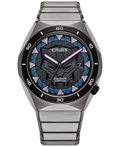 Мужские часы Eco-Drive Marvel Black Panther с супертитановым браслетом, 41 мм Citizen