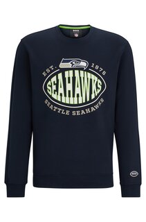 Свитшот Boss X Nfl Cotton-blend With Collaborative Branding, Seahawks