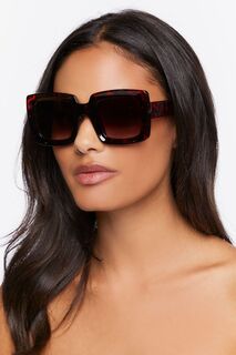 Большие квадратные солнцезащитные очки Forever 21, коричневый