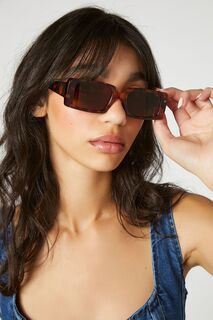 Солнцезащитные очки в прямоугольной оправе Forever 21, коричневый