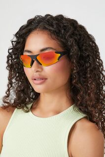 Солнцезащитные очки со светоотражающими щитками Forever 21, черный