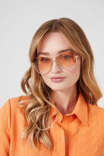 Солнцезащитные очки-авиаторы с градиентом Forever 21, коричневый