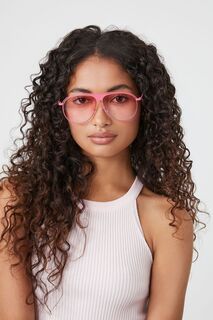 Солнцезащитные очки-авиаторы Forever 21, розовый