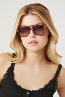 Солнцезащитные очки-авиаторы черепаховой расцветки Forever 21, коричневый