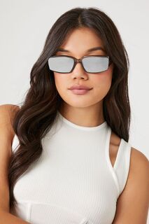 Светоотражающие прямоугольные солнцезащитные очки Forever 21, серый