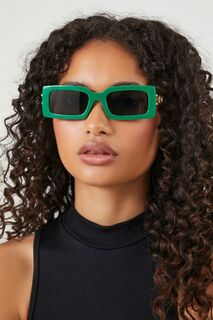 Солнцезащитные очки в прямоугольной оправе Forever 21, зеленый