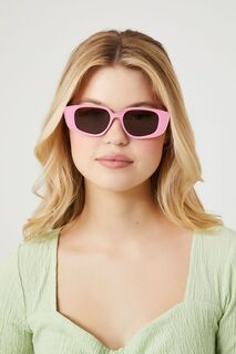 Прямоугольные солнцезащитные очки Forever 21, розовый