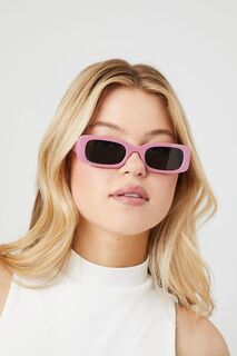 Солнцезащитные очки в прямоугольной оправе Forever 21, розовый
