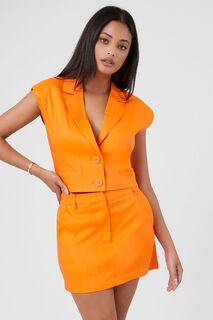 Прямая мини-юбка из льняной ткани Forever 21, оранжевый