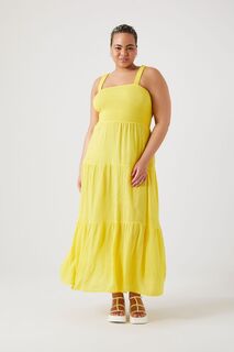 Платье макси со сборками больших размеров Forever 21, желтый