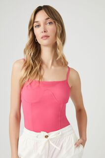 Боди Contour Bustier на бретельках Forever 21, розовый