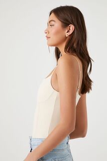 Боди Contour Bustier на бретельках Forever 21, кремовый