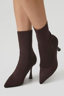 Ботильоны-носки на шпильке с острым носком Forever 21, коричневый