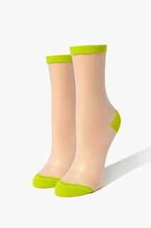 Прозрачные носки для экипажа Forever 21, зеленый