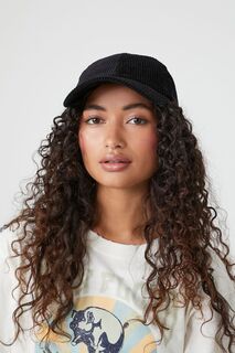 Вельветовая бейсболка Forever 21, черный