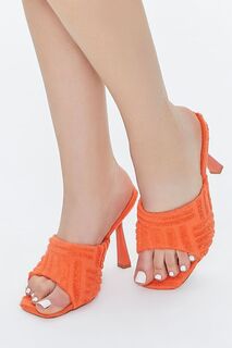 Туфли на шпильке с открытым носком из махровой ткани Forever 21, оранжевый