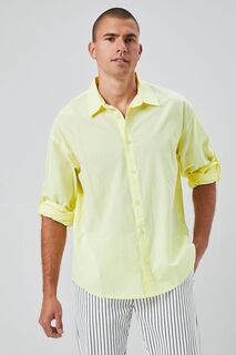 Рубашка на пуговицах с длинными рукавами Forever 21, желтый