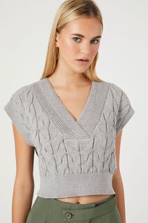 Укороченный свитер-жилет Forever 21, серый