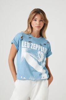 Футболка с рисунком Led Zeppelin Forever 21, синий
