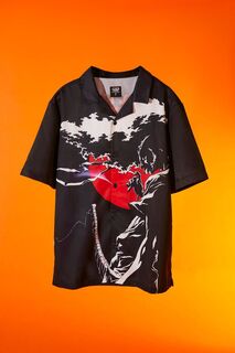 Рубашка с рисунком Афро-самурай Forever 21, черный
