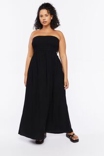Платье макси без рукавов с вырезом больших размеров Forever 21, черный
