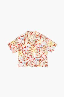 Рубашка с тропическим цветочным принтом для девочек Forever 21, красный