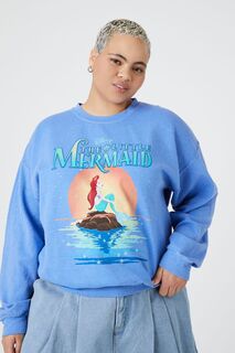 Пуловер с рисунком Русалочки больших размеров Forever 21, синий