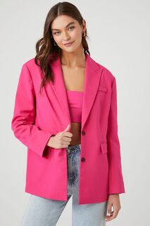 Однобортный пиджак с пиковыми лацканами Forever 21, розовый