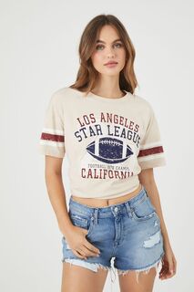 Негабаритная футбольная футболка Los Angeles Forever 21, коричневый