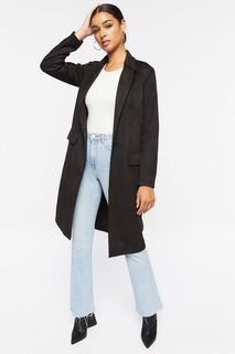 Куртка дастер из искусственной замши Forever 21, черный