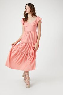 Многоярусное платье-миди с короткими рукавами Forever 21