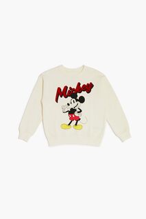 Пуловер с рисунком Микки для девочек Forever 21, кремовый