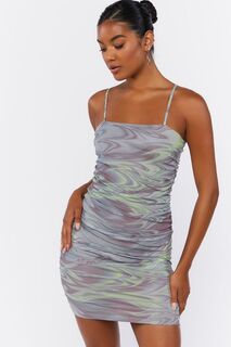 Облегающее мини-платье с абстрактным принтом Forever 21, серый
