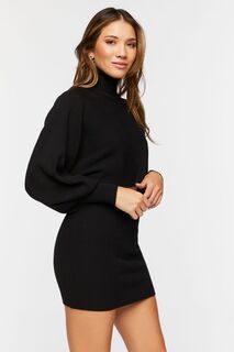 Комплект из свитера в рубчик и мини-юбки Forever 21, черный