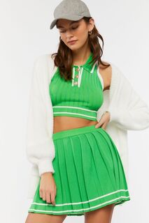 Комплект из укороченного топа и теннисной юбки с полосатой отделкой Forever 21, зеленый